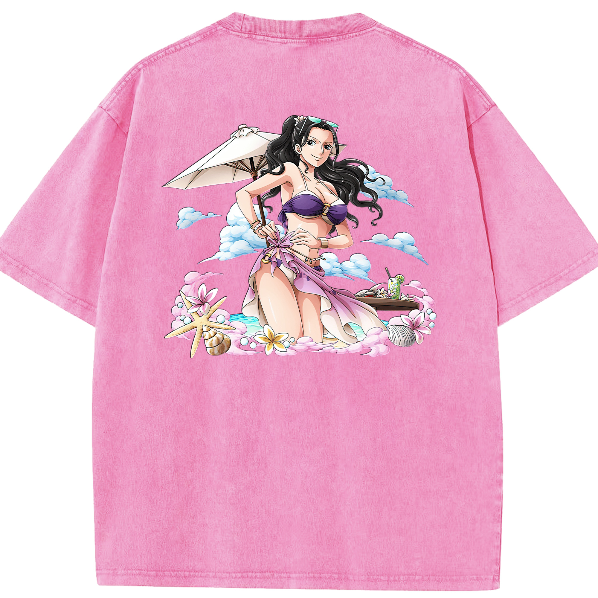 ワンピース ニコ・ロビン ONE PIECE Nico Robin 綿100% ヴィンテージ風 半袖Tシャツ（背面プリント）